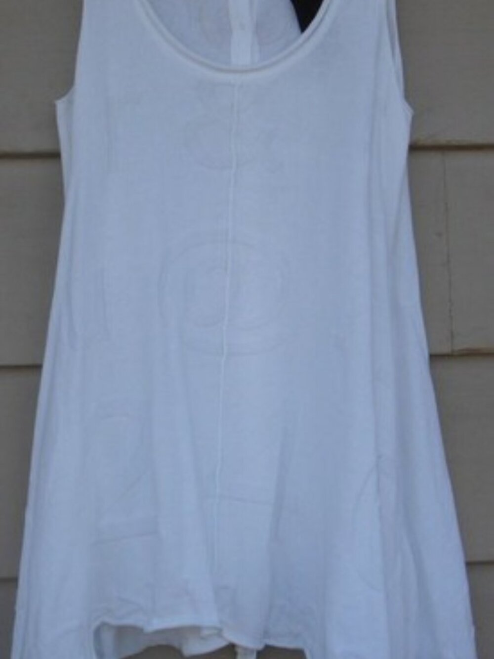 Rundholz White Cotton Knit Tank Top | Tonal Intarsia | Size M